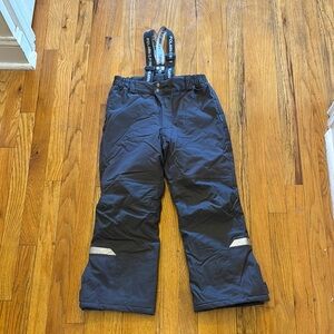 Dark Grey Snow Pants with Suspenders